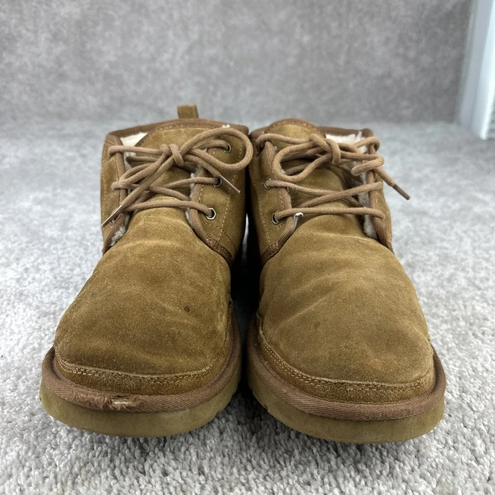 UGG Neumel Chukka Boots Men's Size 12 Chestnut/Brown Suede, Wool Blend Inner‎